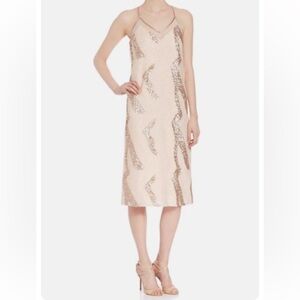ABS by Allen Schwartz Beaded Sequin Midi Slip Dress